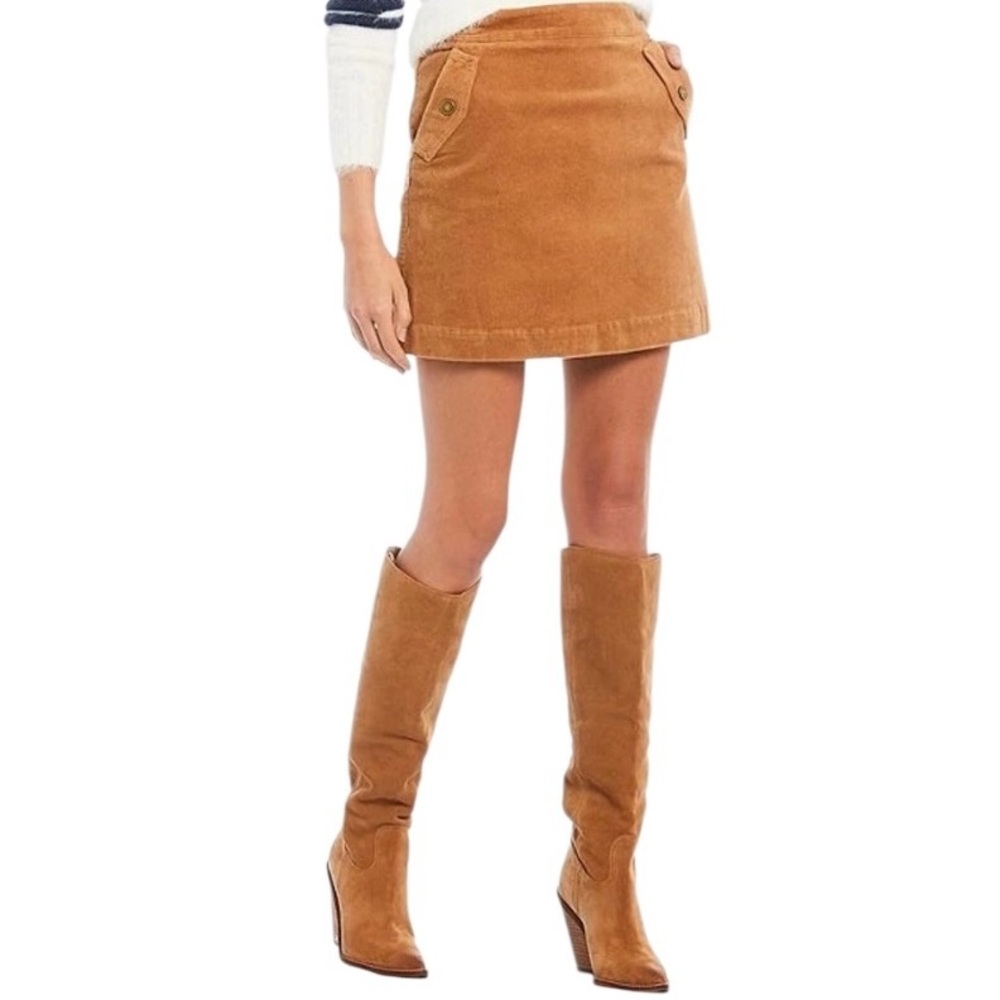 NWT Copper Key Women’s XL Mustard Brown Corduroy Fall Fashion Mini Skirt